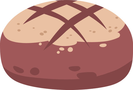 Black round bread vector illustrationのイラスト素材