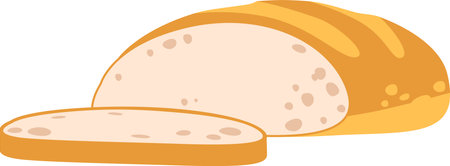 Sliced white bread vector illustrationのイラスト素材