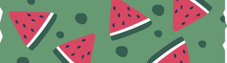 Tape with watermelon pattern vector illustrationのイラスト素材
