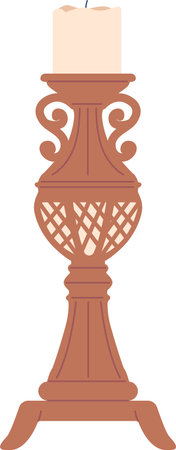 Crafted bronze candleholder vector illustrationのイラスト素材