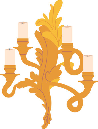 Luxurious golden candleholder vector illustrationのイラスト素材