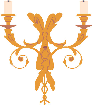 Ancient candle holder vector illustrationのイラスト素材
