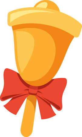 Golden Christmas bell vector illustrationのイラスト素材