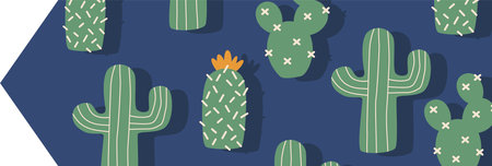 Tape with cactus flower patternのイラスト素材