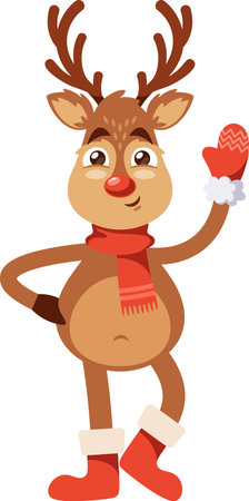 Cute reindeer wearing Christmas costumeのイラスト素材