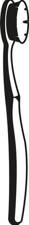 Toothbrush hygienic tool black-and-white vector illustrationのイラスト素材