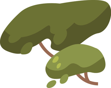 Lush tree crown vector illustrationのイラスト素材