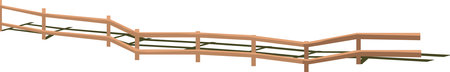 Wooden bridge over gorge vector illustrationのイラスト素材