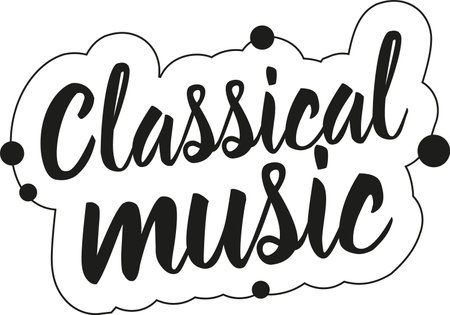 Classical music headline black-and-white vector illustrationのイラスト素材