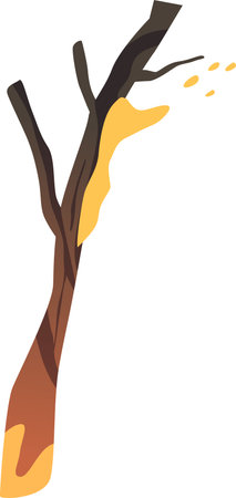 Wood tree in flame vector illustrationのイラスト素材