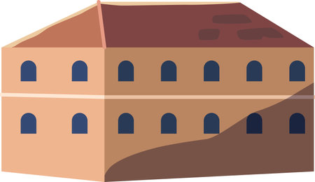 Countryside building exterior vector illustrationのイラスト素材