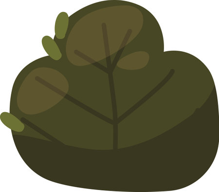 Green deciduous bush vector illustrationのイラスト素材