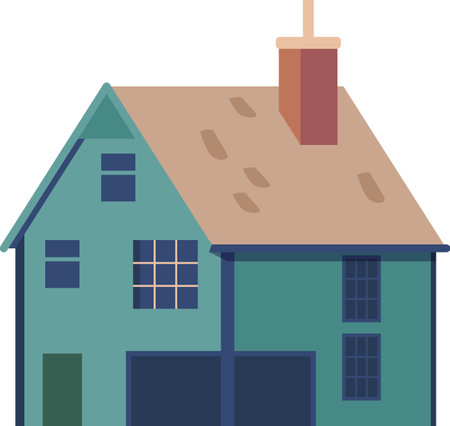 Suburban house residential property vector illustrationのイラスト素材