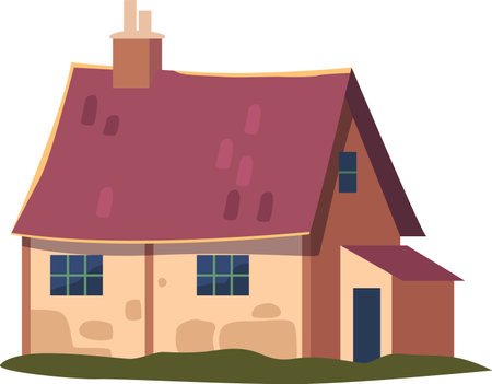 Suburban cottage private building vector illustrationのイラスト素材