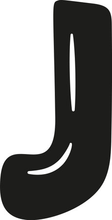 J letter English alphabet blackのイラスト素材