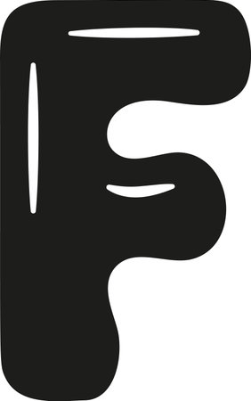 F letter English alphabet blackのイラスト素材