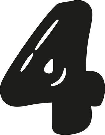 Black four number vector illustrationのイラスト素材