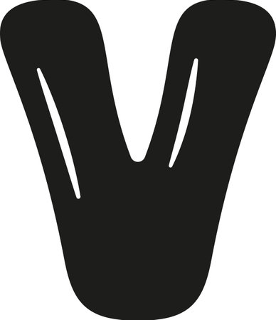 V letter English alphabet blackのイラスト素材