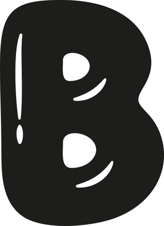 B letter English alphabet blackのイラスト素材
