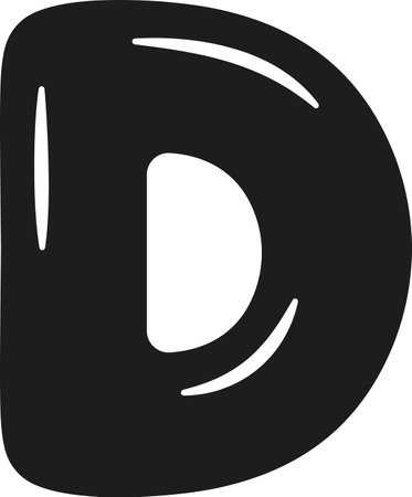 D letter English alphabet blackのイラスト素材