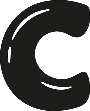 C letter English alphabet blackのイラスト素材
