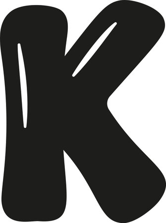 K letter English alphabet blackのイラスト素材