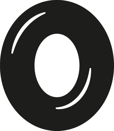 O letter English alphabet blackのイラスト素材