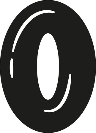 Zero number black vector illustrationのイラスト素材