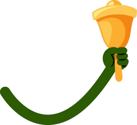 Hand holding Christmas bell vector illustrationのイラスト素材