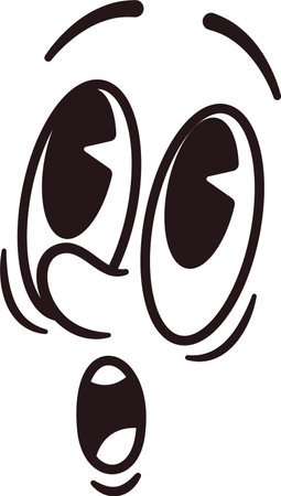 Surprised retro facial expression vector illustrationのイラスト素材