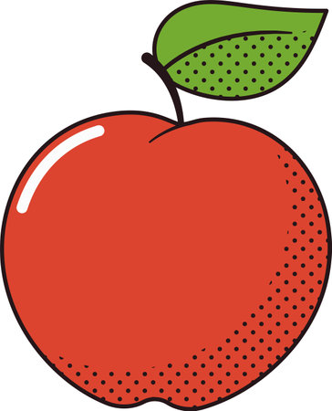 Red apple fruit vector illustrationのイラスト素材
