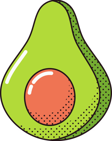 Avocado exotic fruit vector illustrationのイラスト素材