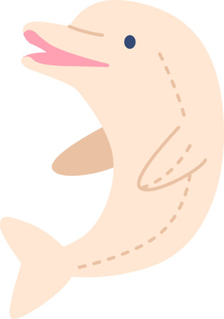 Dolphin plush toy vector illustrationのイラスト素材