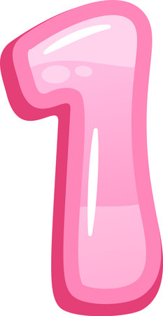 Shiny pink one number vector illustrationのイラスト素材