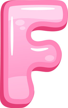 F balloon font English alphabetのイラスト素材