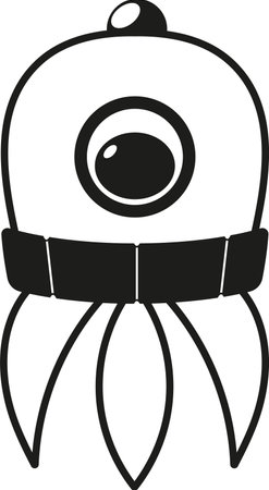Game rocketship black-and-white vector illustrationのイラスト素材