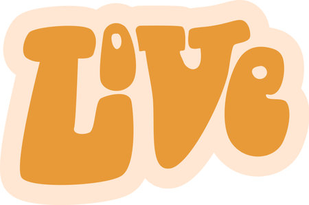 Love retro hippie lettering vector illustrationのイラスト素材