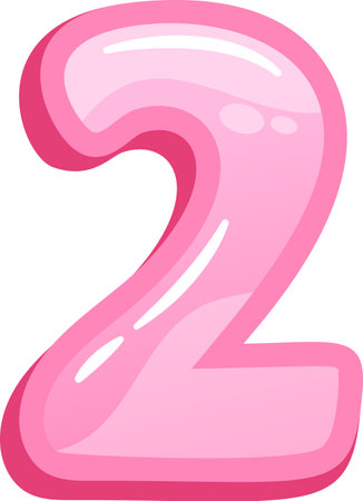 Shiny pink two number vector illustrationのイラスト素材