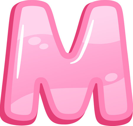 M balloon font English alphabetのイラスト素材