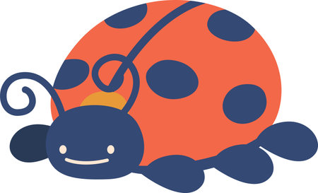 Ladybug plush toy vector illustrationのイラスト素材