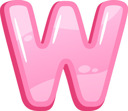 W balloon font English alphabetのイラスト素材