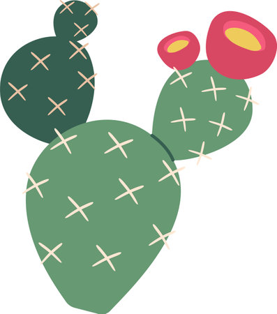Blossoming cactus desert flower vector illustrationのイラスト素材