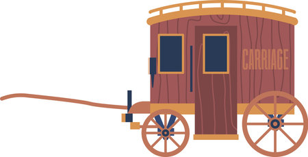Retro transport wooden carriage vector illustrationのイラスト素材