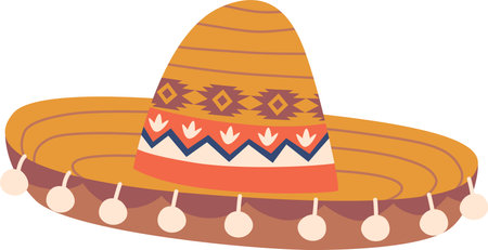 Mexico colorful sombrero hat vector illustrationのイラスト素材