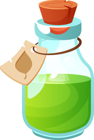 Bottle with magic elixir vector illustrationのイラスト素材