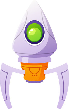 Fantasy spacecraft alien rocketship vector illustrationのイラスト素材