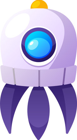 Cartoon rocketship game asset vector illustrationのイラスト素材
