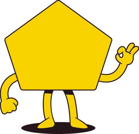 Yellow pentagon geometric character vector illustrationのイラスト素材