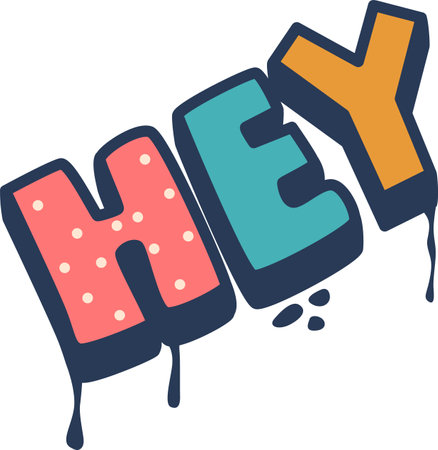 Hey emotion world lettering graffitiのイラスト素材