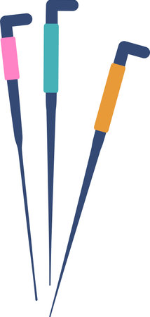 Crochet hooks kit vector illustrationのイラスト素材